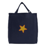 Gold Star Embroidered Canvas Tote Bag embroidered bags