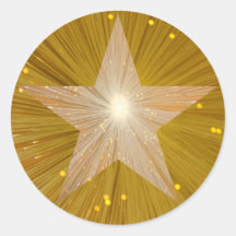 Gold Star round sticker