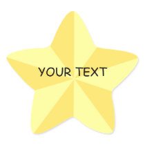 Gold Star Star Shape Sticker Template