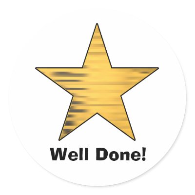 Gold Star Well Done Sticker by LollyPoPDesigns