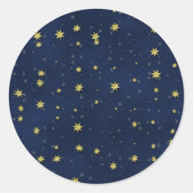 Gold Stars on Dark Blue Field Gift Series Sticker