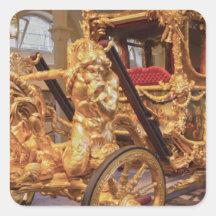 Gold State Coach London Square Sticker