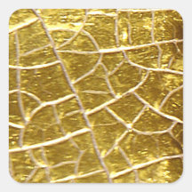 Gold stone cracks square stickers