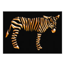 Gold Stripe Zebra Custom Announcement