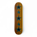 Gold Stripes/Teal and Black Stars Deck Skateboards