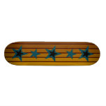Gold Stripes/Teal and Black Stars Deck Skateboards