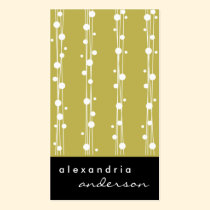 Gold Stylish Dots and Straw Business Cards business cards