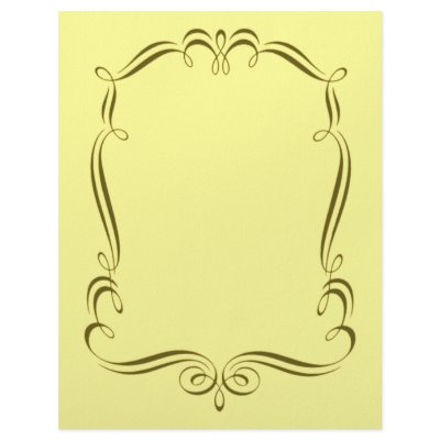 Gold Swirl Frame Design Scrapbook Paper Customized Letterhead by SmilinEyesTreasures