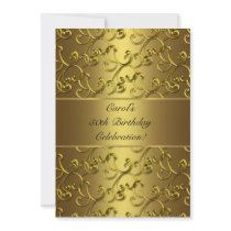 Gold Swirl Gold Anniversary Birthday Party Announcements