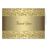 Gold Swirl Gold Thank You Cards