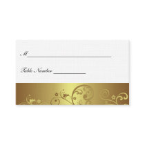 Gold Swirl Place Card Business Card Templates