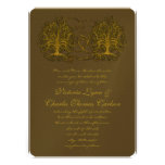 Gold Swirl Tree Roots of Love Wedding Invitation