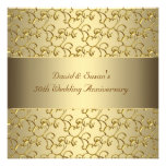 Gold Swirls Gold 50th Wedding Anniversary Party Personalized Invitation