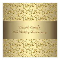 Gold Swirls Gold 50th Wedding Anniversary Party invitations
