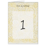 Gold Swirls Table Number Card