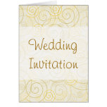 Gold Swirls Wedding Invitation Card