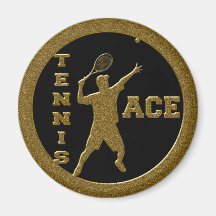 GOLD TENNIS ACE MAGNET
