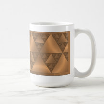 Gold Tone and Brown Metallic Look Fractal Mug