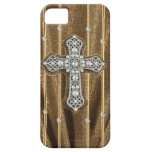 Gold Tone Rhinestones & Cross IPHONE CASE iPhone 5 Covers
