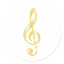 "Gold" Treble Clef Sticker