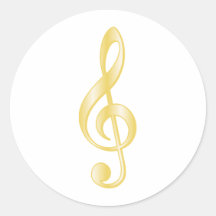 "Gold" Treble Clef Sticker