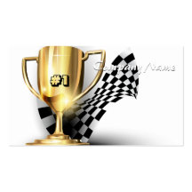Gold Trophy NUmber One Dad Father's Day Business Card Template
