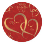 Gold Valentine Hearts Sticker