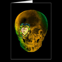 Gold Valentine Skull cards