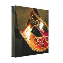 Gold Venetian Masquerade Mask Canvas Print