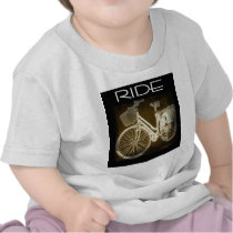 Gold Vintage Bike Ride Tee Shirts