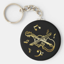 GOLD VIOLIN KEY CHAIN