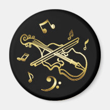 GOLD VIOLIN REFRIGERATOR MAGNETS