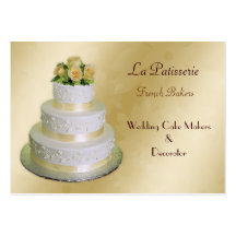 gold Wedding Cake makers business Cards