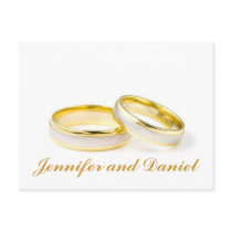 Gold Wedding Rings Save the Date Postcards