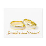 Gold Wedding Rings Save the Date Postcards