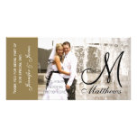 Gold Wedding Thank You Photo Cards Template