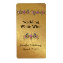 Gold Wedding Wine Labels