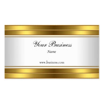 Gold White Elegant Classy Business Card Template