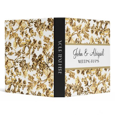 Gold & White Floral Binder by cami7669