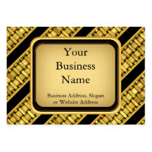 Gold Wicker Stripes Business Cards