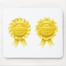 Gold winner rosettes mouse pad