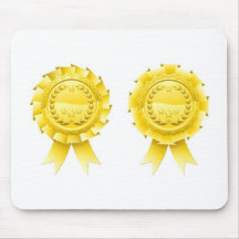 Gold winners laurel rosettes mousemat