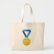 gold winners medal tote bag