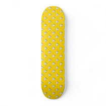 Gold with White Fleur-de-lis Polka Dots Skateboards