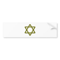 Gold Wood Star of David for Jewish Traditions Bumper Sticker