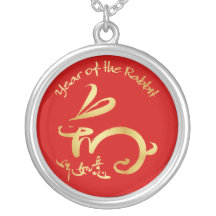 Gold Year of the Rabbit - Chinese New Year Personalized Necklace