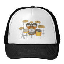 Gold / Yellow Drum Kit: Mesh Hats