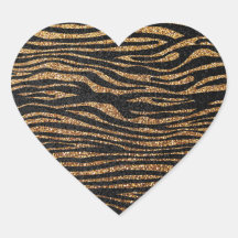 Gold zebra stripe pattern (faux glitter bling) sticker