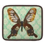 Golddust Butterfly Mint Julep Damask iPad Sleeve