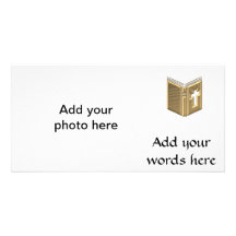 Golden "3-D" Bible / Prayerbook / Hymnal Photo Card Template